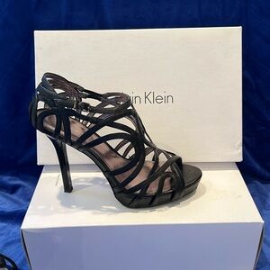 Calvin Klein black strappy sandals